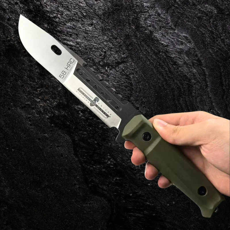 Faca Tática Rk-19009 Titanium Sobrevivência Aço Carbono Verde