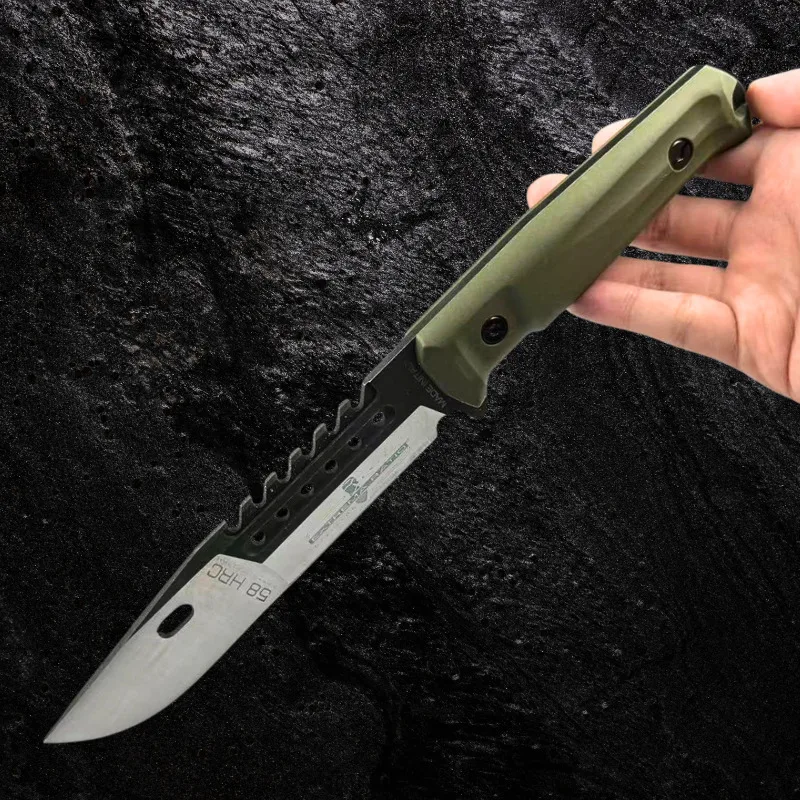 Faca Tática Rk-19009 Titanium Sobrevivência Aço Carbono Verde