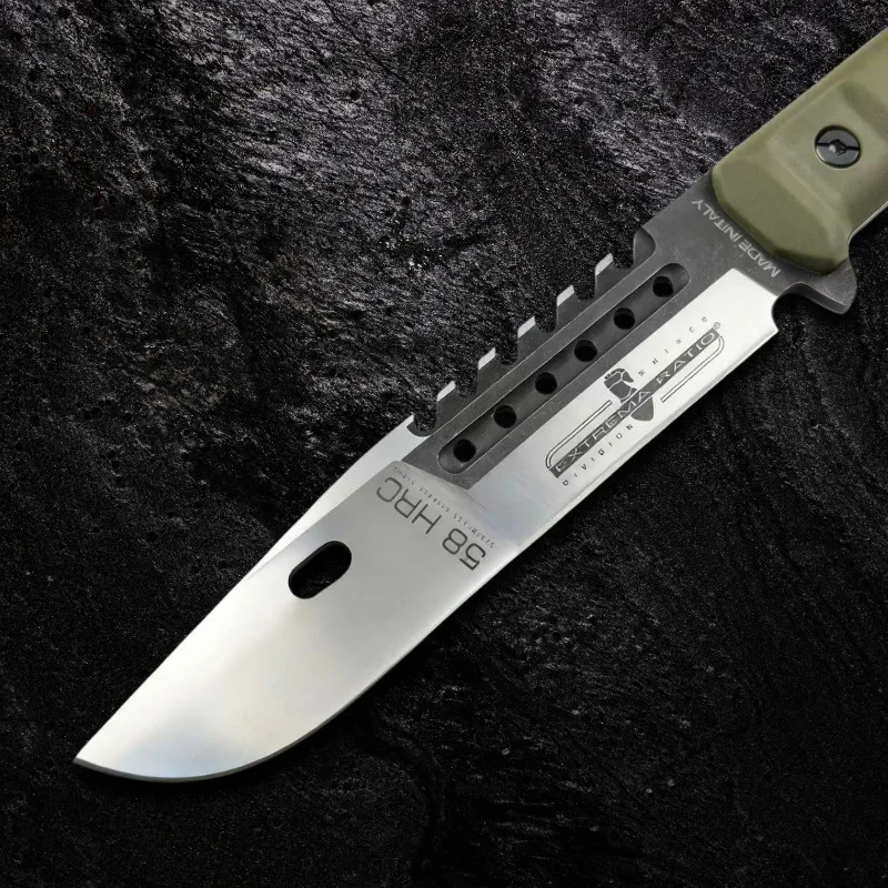 Faca Tática Rk-19009 Titanium Sobrevivência Aço Carbono Verde