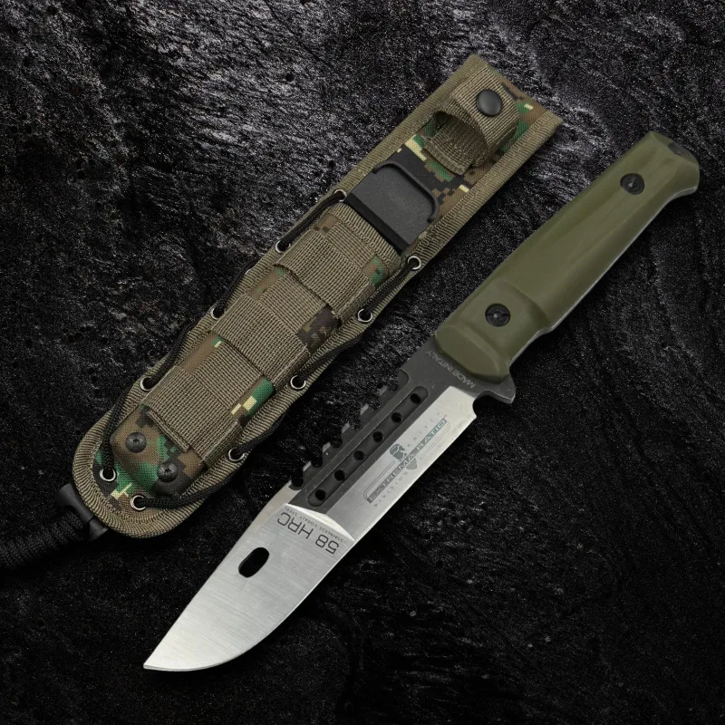 Faca Tática Rk-19009 Titanium Sobrevivência Aço Carbono Verde