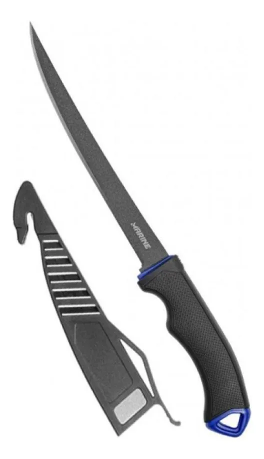 Faca Fileteira Marine Sports MFK9T 35cm Aço Inox Teflon Bainha