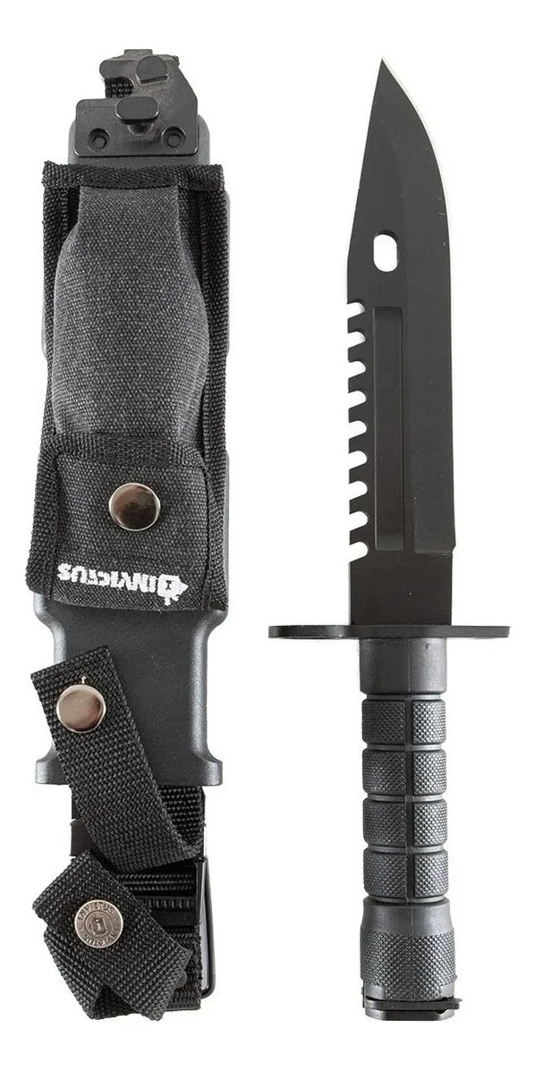 Faca Invictus Explorer Black + Bainha Tatica - Invictus Cor All Black