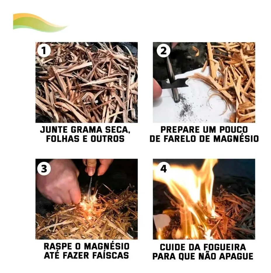 Pederneira Magnésio+ Faca Tática A569-10+ Machado+ Canivete Preto